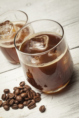 Ice coffee with lemon
