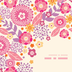 Vector warm summer plants corner frame pattern background