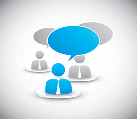 People discussing together icons vector