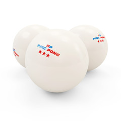 Ping-pong balls isolated on white