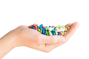 Hand with different pills