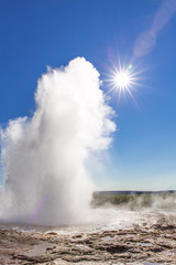 Geysir eruption, Iceland