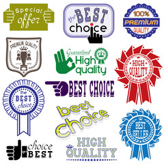 Vector stickers and labels set(CMYK colors)