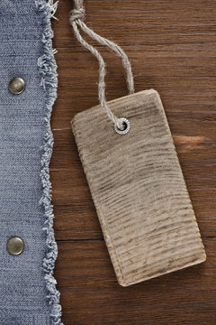 blue jean on wood texture