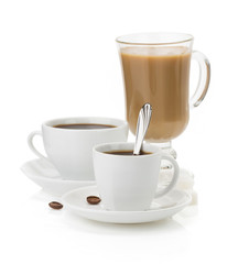 cup of coffee on white