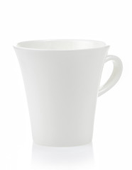 empty ceramic cup on white