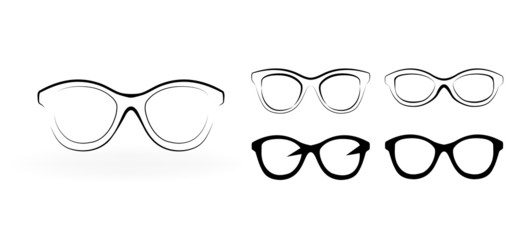 Set of modern glasses, vector illustration
