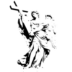 Angel figure with a cross