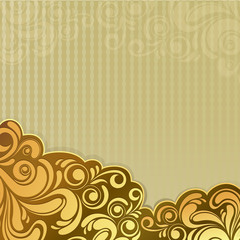 Abstract gold vintage floral background