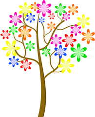 Fototapeta na wymiar Colorful blossom tree