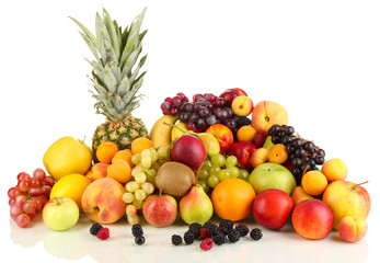 Still life of fruit isolated on white