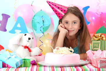 Little beautiful girl celebrate her birthday