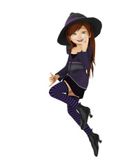 sweet witch happy flying