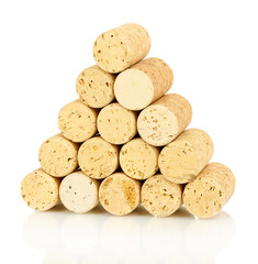 Wine corks isolated on white