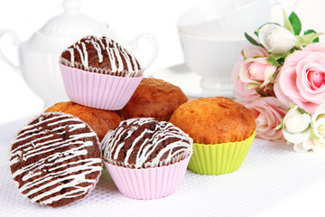 Sweet cupcakes close up