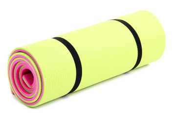 Mat for fitness isolated on white