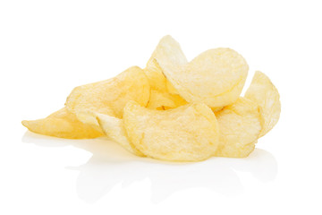Potato chips isolated.