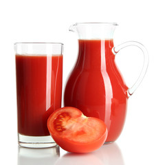 Tomato juice isolated on white