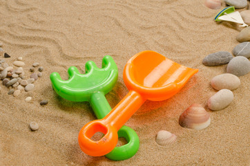 Fototapeta na wymiar Beach toys