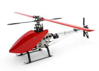 Generic red remote controlled helicopter isolated on white backg © Milos Stojiljkovic