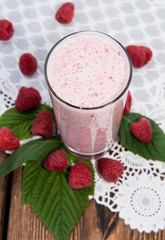 Fresh made Raspberry Milkshake