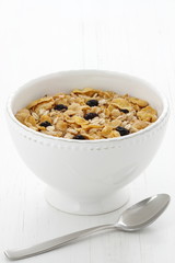 Delicious and healthy muesli cereal