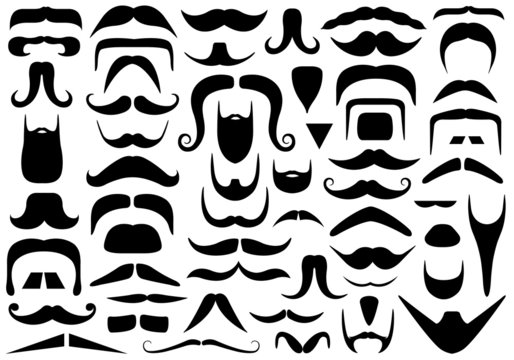 Set of different mustaches