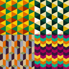 abstract retro geometric seamless pattern