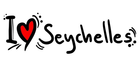 Fototapeta na wymiar I love Seychelles