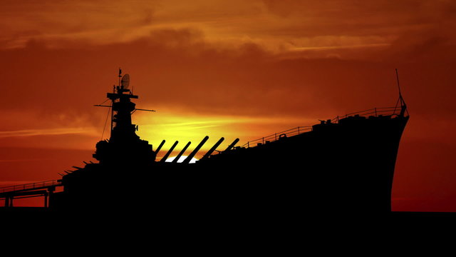 Alabama USS Alabama sunrise