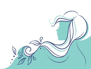 Beautiful woman's profile doodle