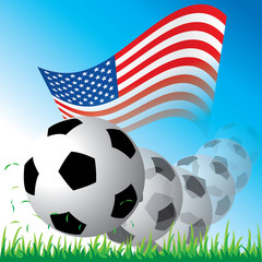 Naklejka premium Flag of United States with ball vector