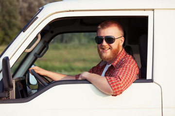 Driver of a small pickup truck