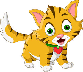 cute little cat cartoon posing