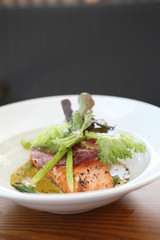 Grilled Salmon Steak with vegetables