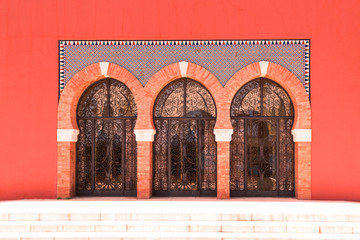 Naklejka premium Glass doors at Bil Bil Castle, Benalmadena, Spain