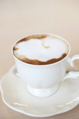 coffee on wood background