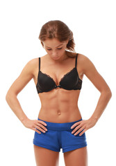 Obraz premium Abdominal muscles of youg trained female model