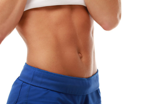 Abdominal muscles of youg trained female model