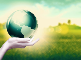 Whole world in your hands, abstract environmental backgrounds