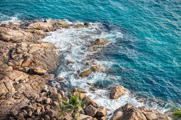 Blue sea and rocks