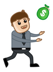 Man Running for Money - Vector Illustration