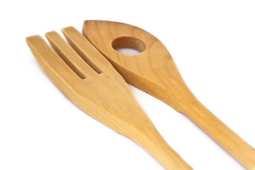 Wooden fork and spoon