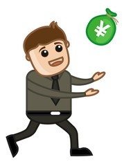 Greedy Man - Vector Illustration