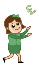 Catching Money - Vector Illustration