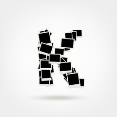 Letter K made from photo frames, insert your photos