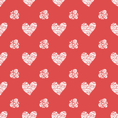 Seamless pattern with hearts. Valentines Day background