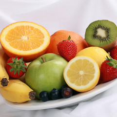 Plakat Teller mit frischen Früchten
