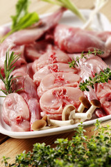 chopped rabbit meat