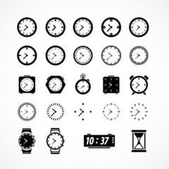 Clocks icons. Vector illustration